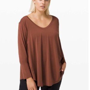 Lululemon up for down time long sleeve top ancient copper size 2